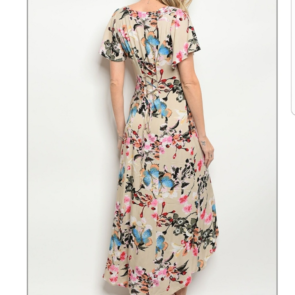 💦 SAND FLORAL DRESS-101 - Picture 3 of 5